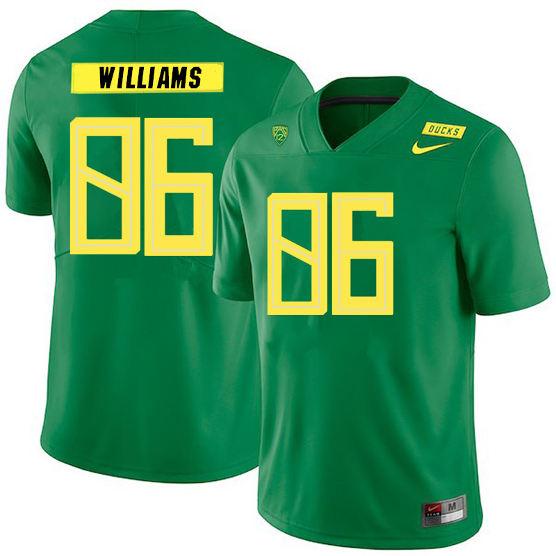 2019 Men #86 Korbin Williams Oregon Ducks College Football Jerseys Sale-Green